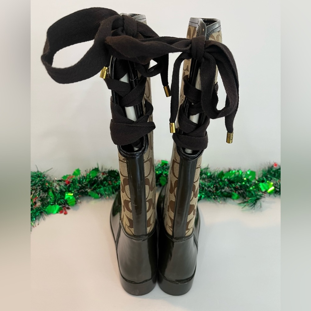 Coach Signature Women's Tristee Rain Boots 9 - Picture 2 of 14